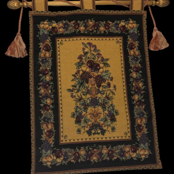 Old World Italy Wall hanging Tapestry with gold